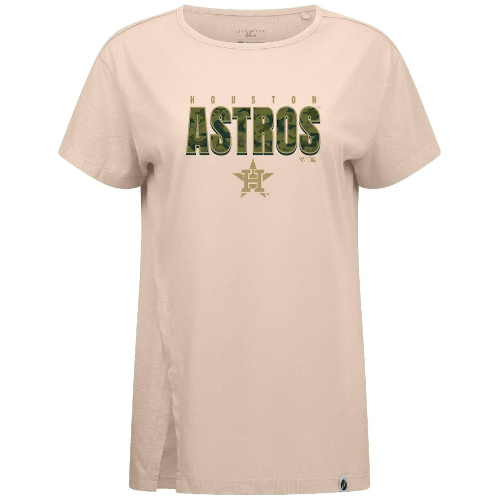 Houston Astros Levelwear Women's Influx Protect W T-Shirt - Khaki