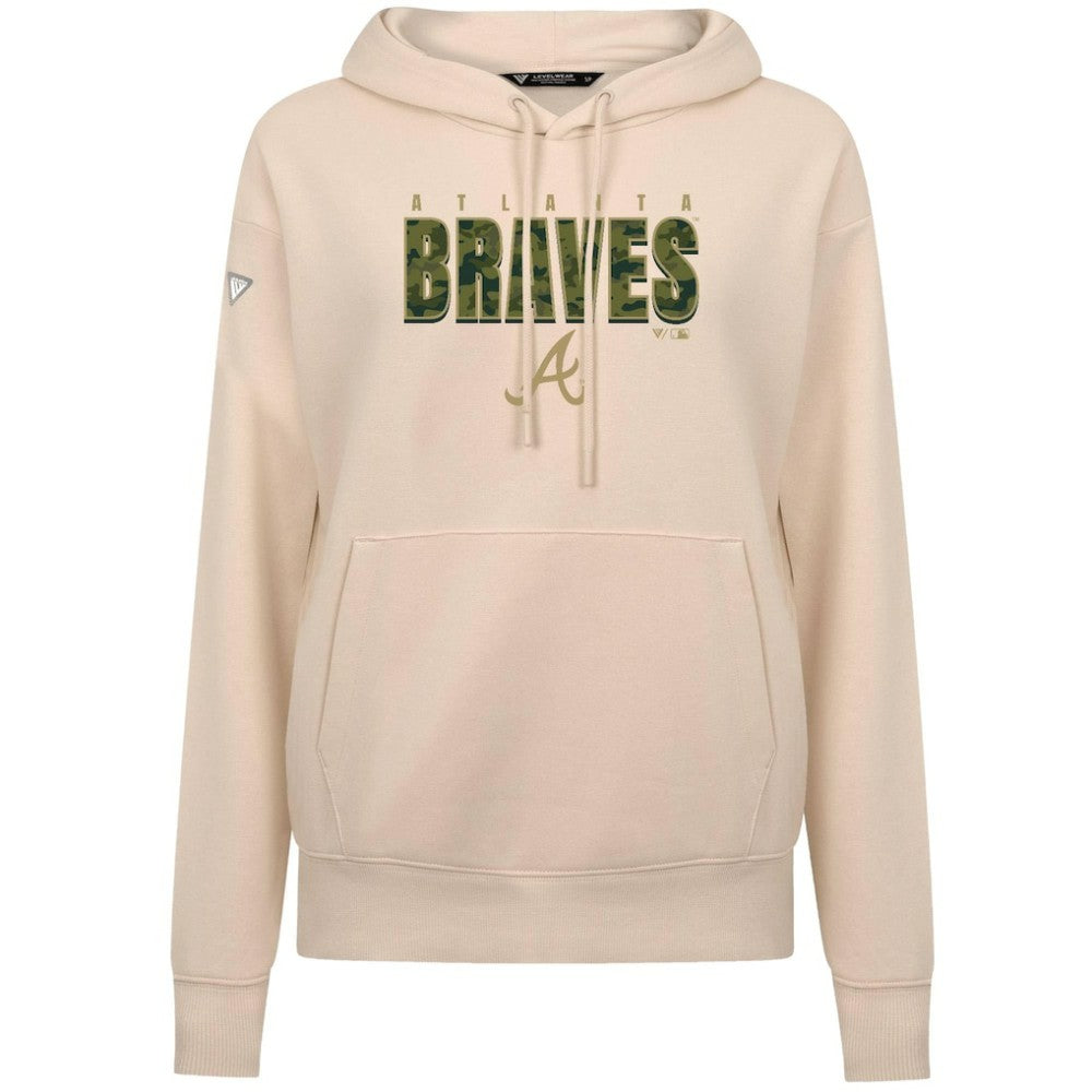 Atlanta Braves Levelwear Women's Adorn Protect W Pullover Hoodie - Khaki