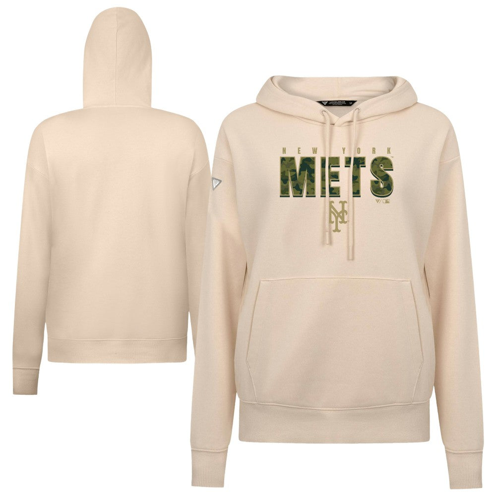 New York Mets Levelwear Women's Adorn Protect W Pullover Hoodie - Khaki