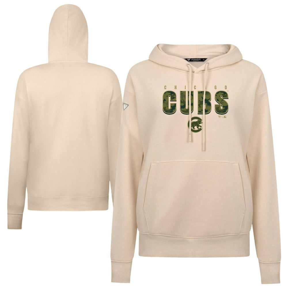 Chicago Cubs Levelwear Women's Adorn Protect W Pullover Hoodie - Khaki