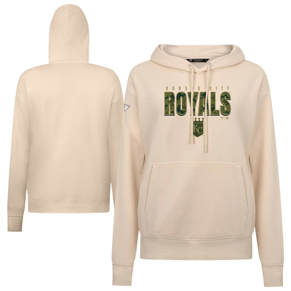 Kansas City Royals Levelwear Women's Adorn Protect W Pullover Hoodie - Khaki