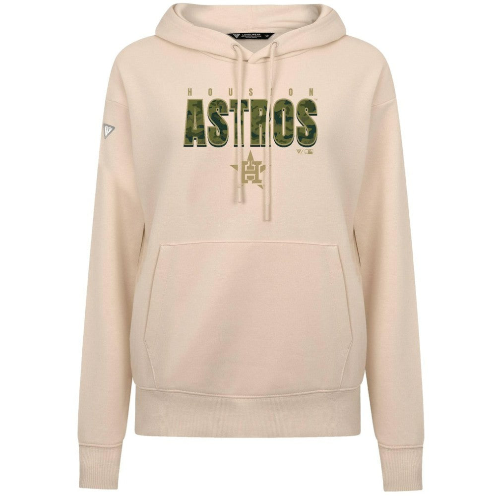 Houston Astros Levelwear Women's Adorn Protect W Pullover Hoodie - Khaki