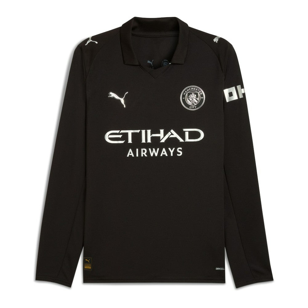 Manchester City 2025/26 Away Replica Long Sleeve Custom Jersey - Black | Puma cheap
