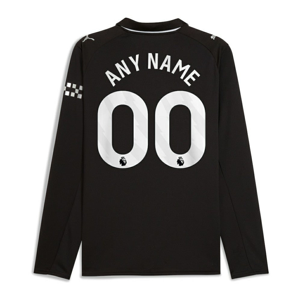Manchester City 2025/26 Away Replica Long Sleeve Custom Jersey - Black | Puma cheap
