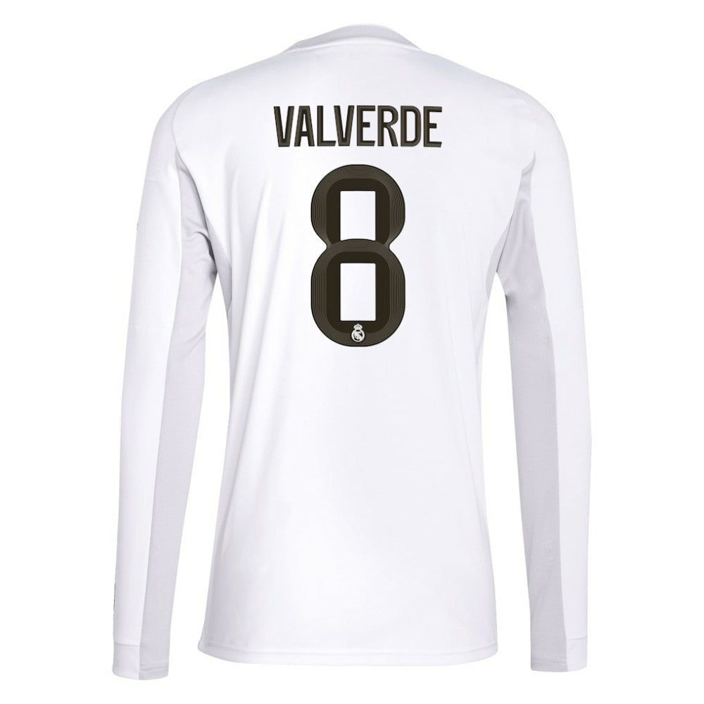 Federico Valverde Real Madrid 2025/26 Home Replica Long Sleeve Jersey - White | Adidas discount