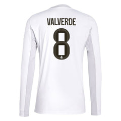Federico Valverde Real Madrid 2025/26 Home Replica Long Sleeve Jersey - White | Adidas discount