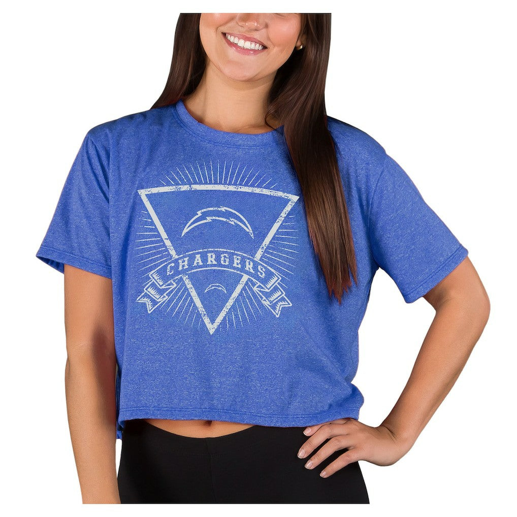 Los Angeles Chargers Concepts Sport Women's Quest Knit Crop Top - Royal cheap