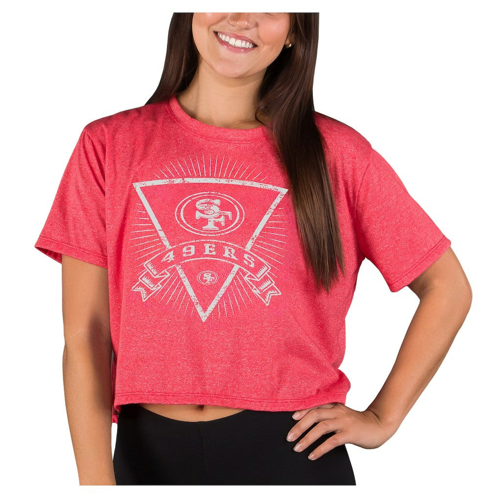 San Francisco 49ers Concepts Sport Women's Quest Knit Crop Top - Scarlet on sale