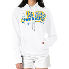 Los Angeles Chargers Starter Women's Fireworks Fleece Pullover Hoodie - White sale