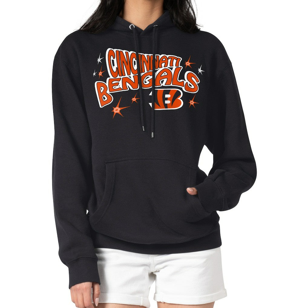 Cincinnati Bengals Starter Women's Fireworks Fleece Pullover Hoodie - Black sale