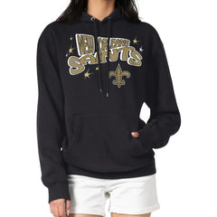 New Orleans Saints Starter Women's Fireworks Fleece Pullover Hoodie - Black discount