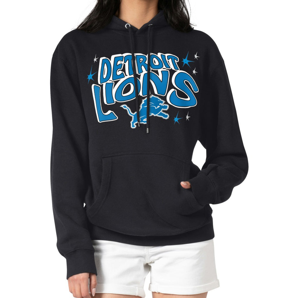 Detroit Lions Starter Women's Fireworks Fleece Pullover Hoodie - Black on sale