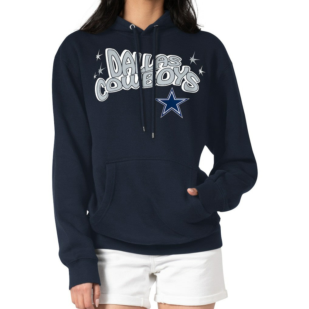 Dallas Cowboys Starter Women's Fireworks Fleece Pullover Hoodie - Navy cheap