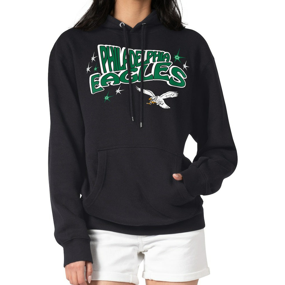 Philadelphia Eagles Starter Women's Fireworks Fleece Pullover Hoodie - Black on sale