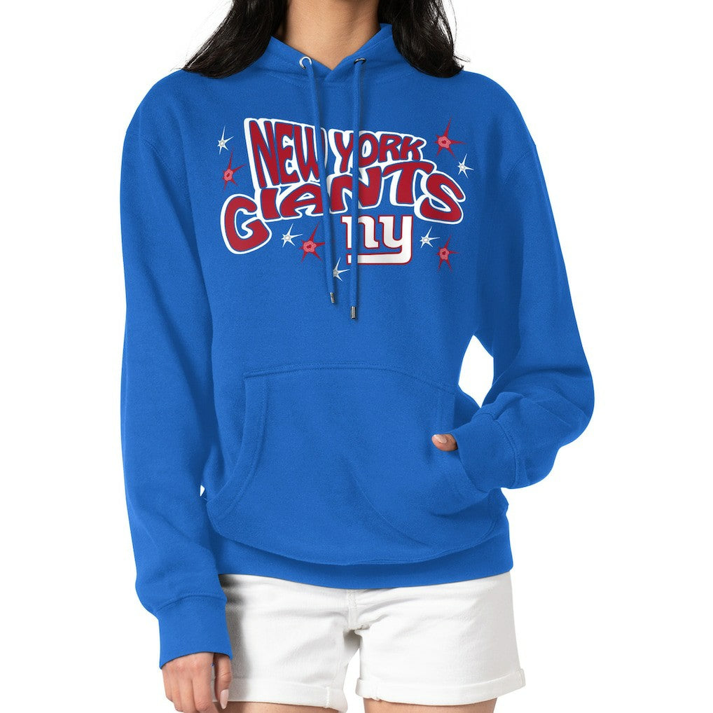 New York Giants Starter Women's Fireworks Fleece Pullover Hoodie - Royal sale