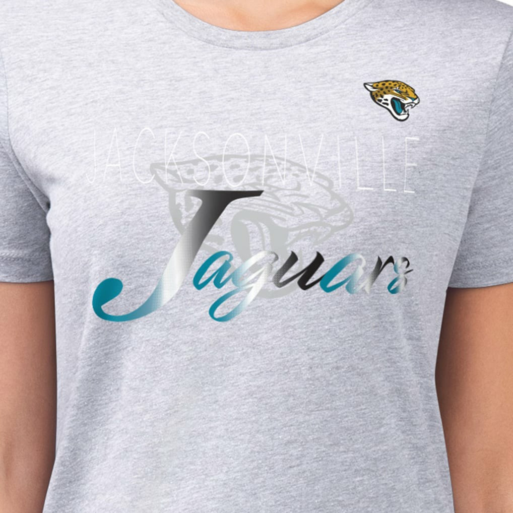 Jacksonville Jaguars G-III 4Her by Carl Banks Women's Super-Slim Fit Lightweight Shadow Logo T-Shirt - Gray discount