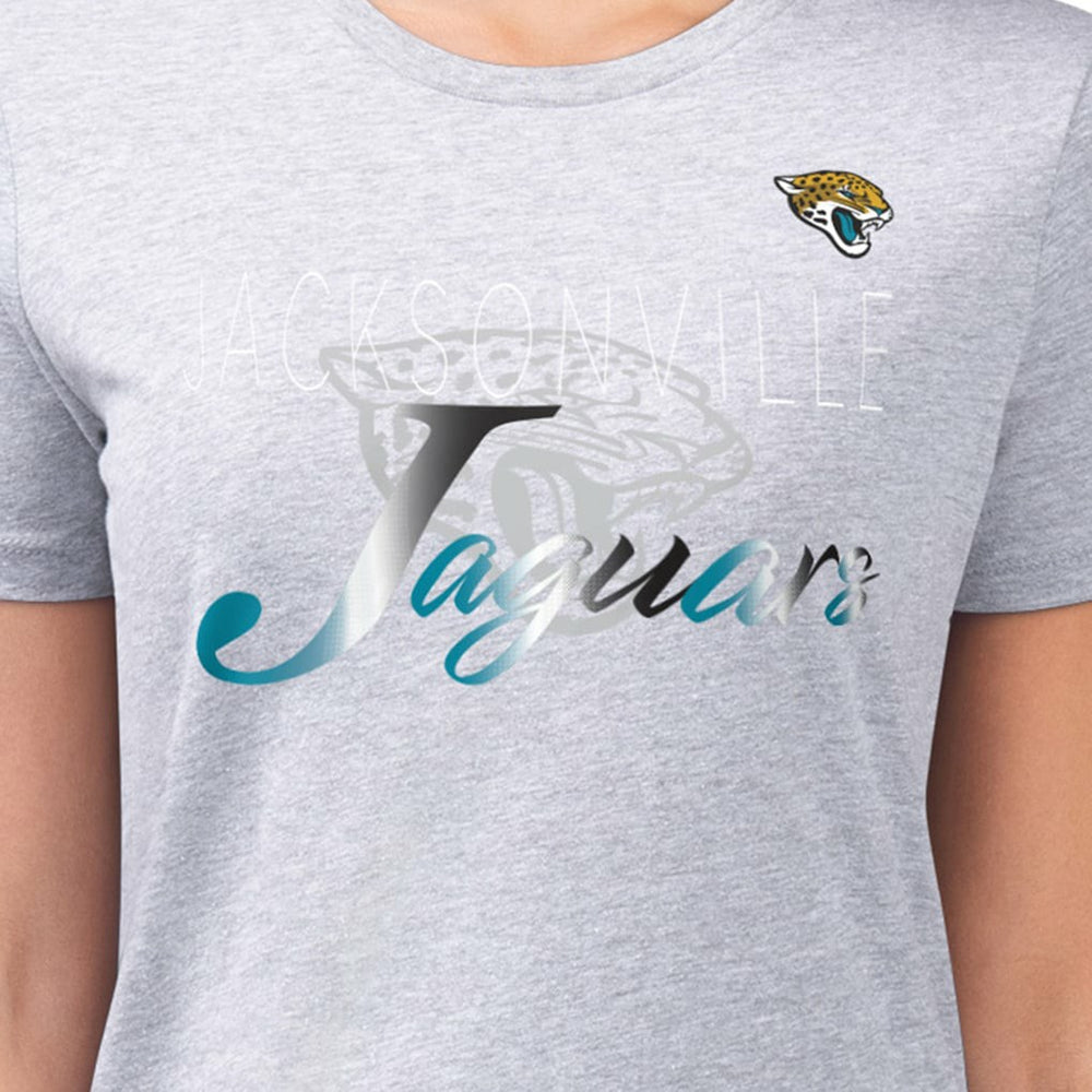 Jacksonville Jaguars G-III 4Her by Carl Banks Women's Super-Slim Fit Lightweight Shadow Logo T-Shirt - Gray discount