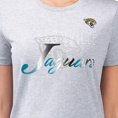 Jacksonville Jaguars G-III 4Her by Carl Banks Women's Super-Slim Fit Lightweight Shadow Logo T-Shirt - Gray discount