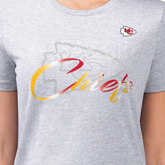 Kansas City Chiefs G-III 4Her by Carl Banks Women's Super-Slim Fit Lightweight Shadow Logo T-Shirt - Gray on sale