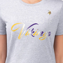 Minnesota Vikings G-III 4Her by Carl Banks Women's Super-Slim Fit Lightweight Shadow Logo T-Shirt - Gray discount
