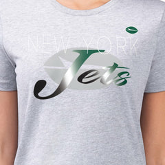 New York Jets G-III 4Her by Carl Banks Women's Super-Slim Fit Lightweight Shadow Logo T-Shirt - Gray discount