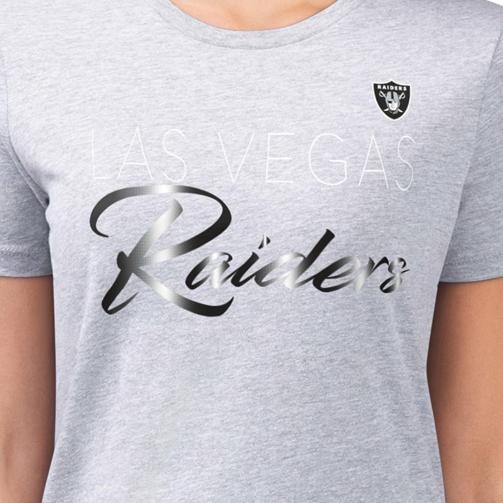 Las Vegas Raiders G-III 4Her by Carl Banks Women's Super-Slim Fit Lightweight Shadow Logo T-Shirt - Gray outlet