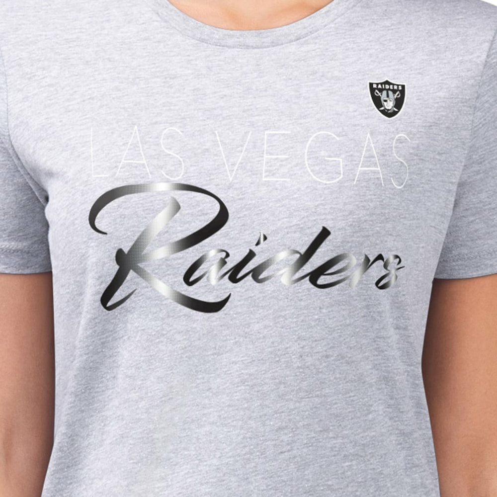 Las Vegas Raiders G-III 4Her by Carl Banks Women's Super-Slim Fit Lightweight Shadow Logo T-Shirt - Gray outlet