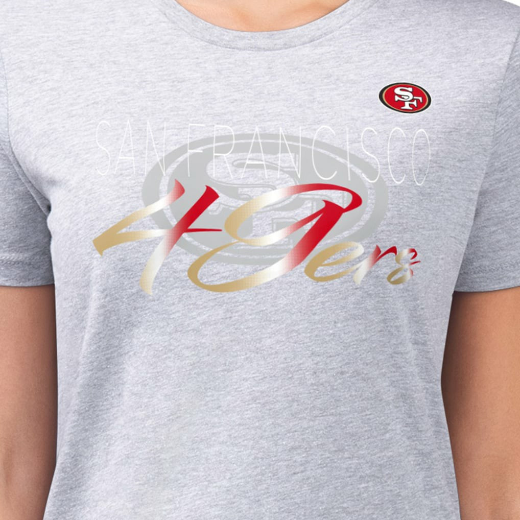 San Francisco 49ers G-III 4Her by Carl Banks Women's Super-Slim Fit Lightweight Shadow Logo T-Shirt - Gray cheap