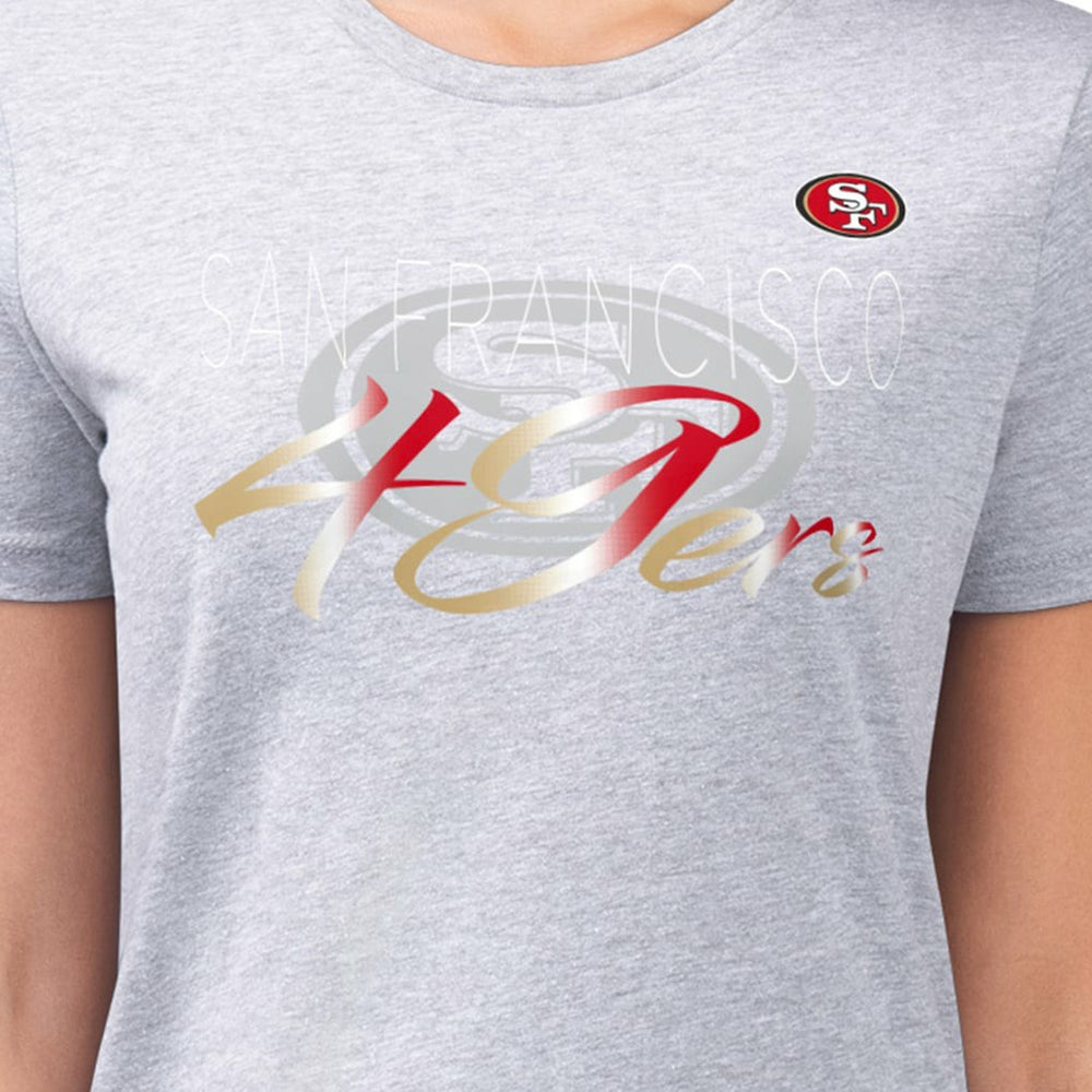 San Francisco 49ers G-III 4Her by Carl Banks Women's Super-Slim Fit Lightweight Shadow Logo T-Shirt - Gray cheap
