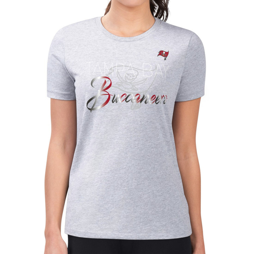 Tampa Bay Buccaneers G-III 4Her by Carl Banks Women's Super-Slim Fit Lightweight Shadow Logo T-Shirt - Gray cheap