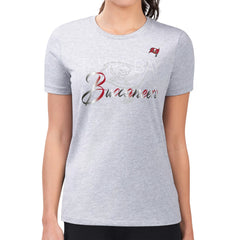 Tampa Bay Buccaneers G-III 4Her by Carl Banks Women's Super-Slim Fit Lightweight Shadow Logo T-Shirt - Gray cheap