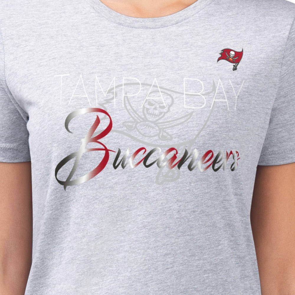 Tampa Bay Buccaneers G-III 4Her by Carl Banks Women's Super-Slim Fit Lightweight Shadow Logo T-Shirt - Gray cheap