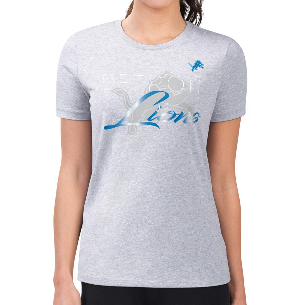 Detroit Lions G-III 4Her by Carl Banks Women's Super-Slim Fit Lightweight Shadow Logo T-Shirt - Gray discount