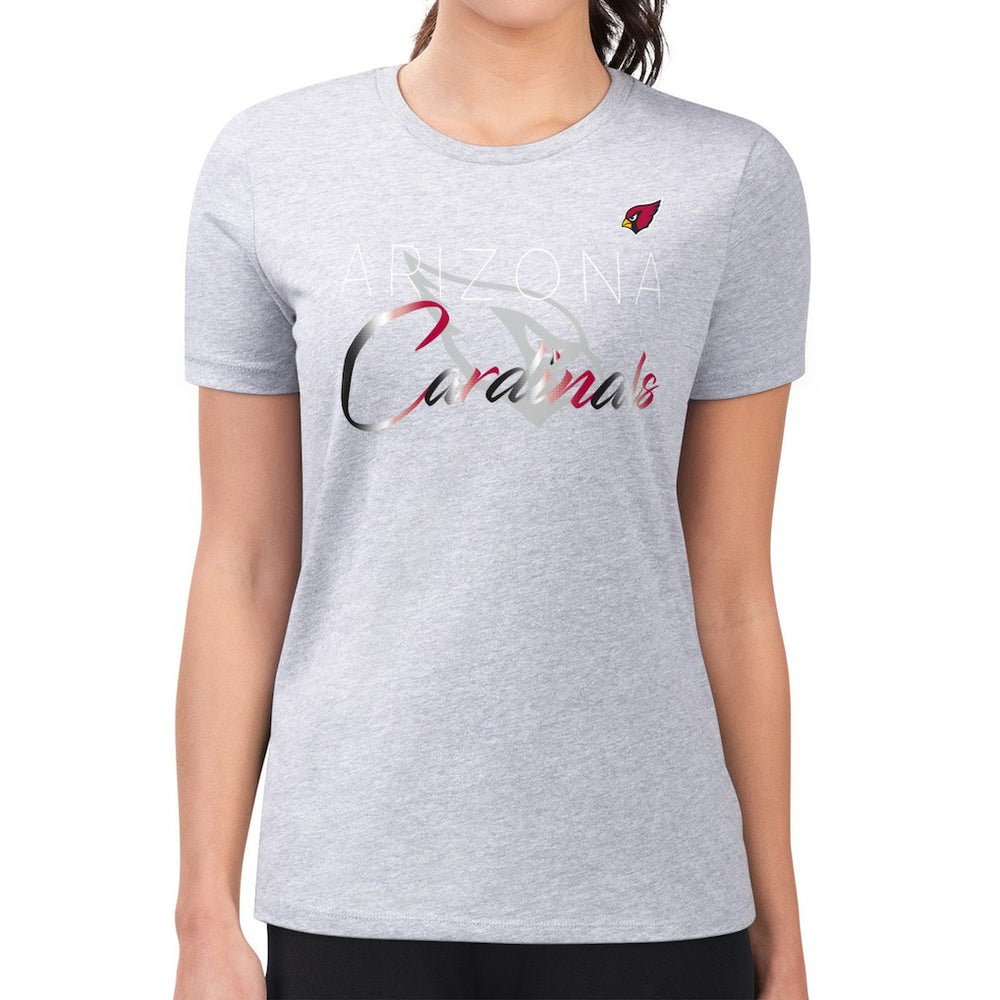 Arizona Cardinals G-III 4Her by Carl Banks Women's Super-Slim Fit Lightweight Shadow Logo T-Shirt - Gray outlet