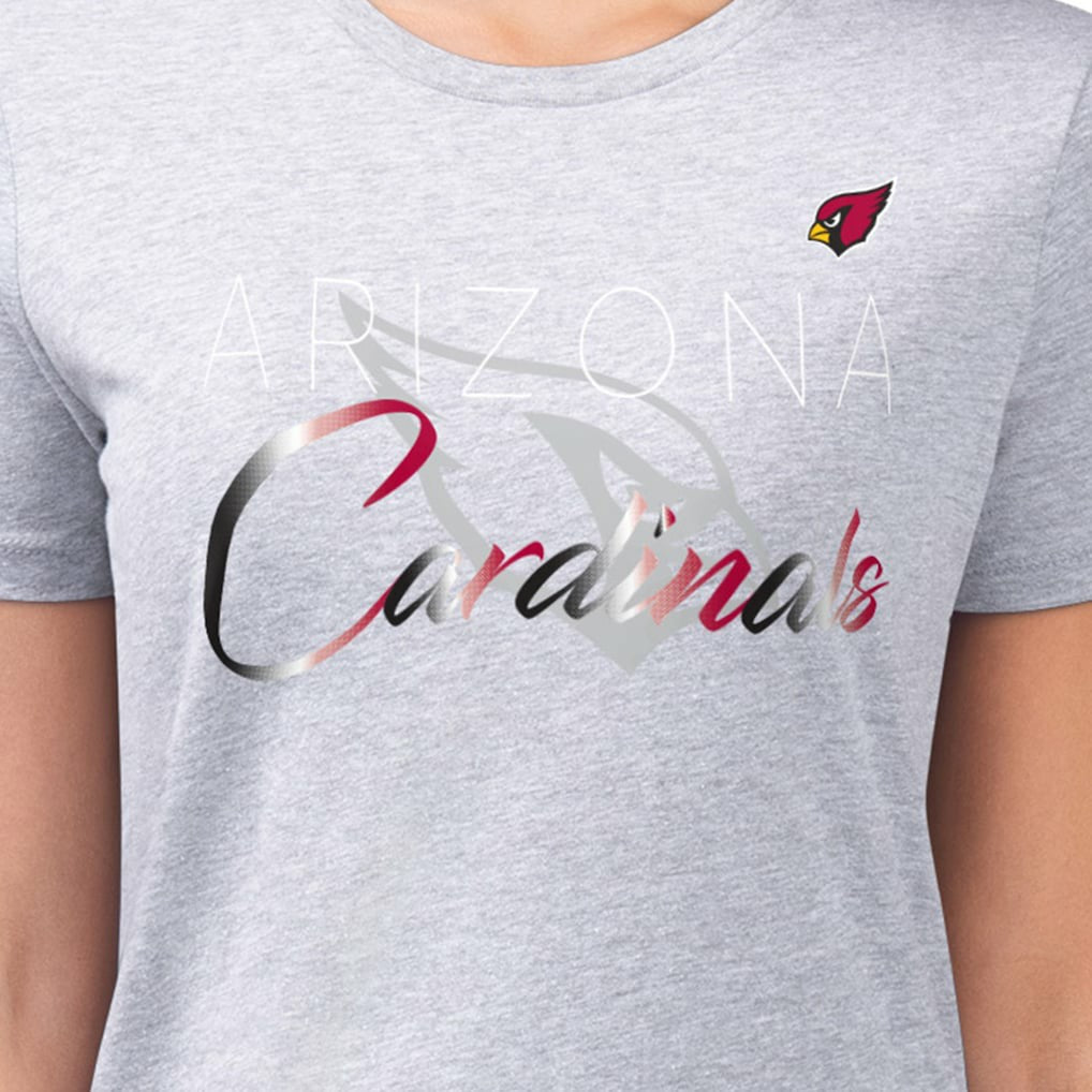 Arizona Cardinals G-III 4Her by Carl Banks Women's Super-Slim Fit Lightweight Shadow Logo T-Shirt - Gray outlet