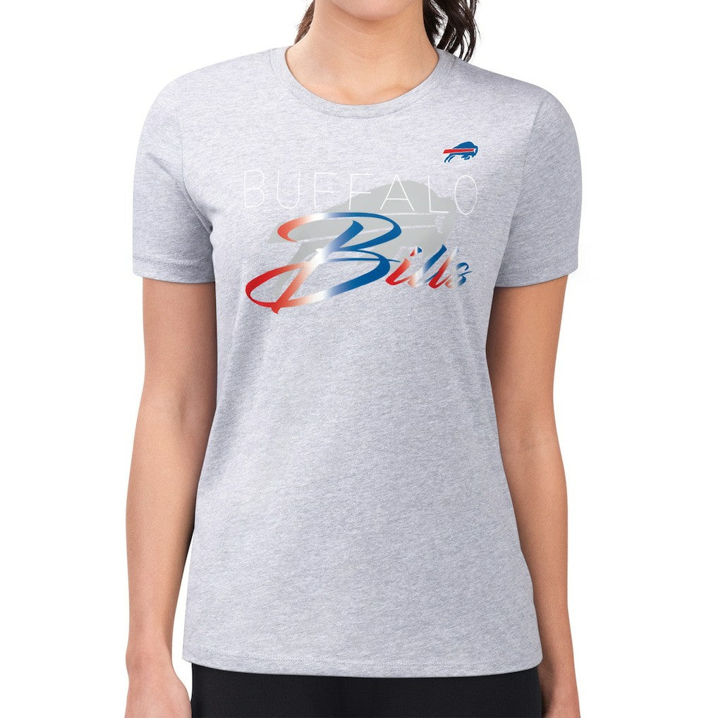Buffalo Bills G-III 4Her by Carl Banks Women's Super-Slim Fit Lightweight Shadow Logo T-Shirt - Gray online
