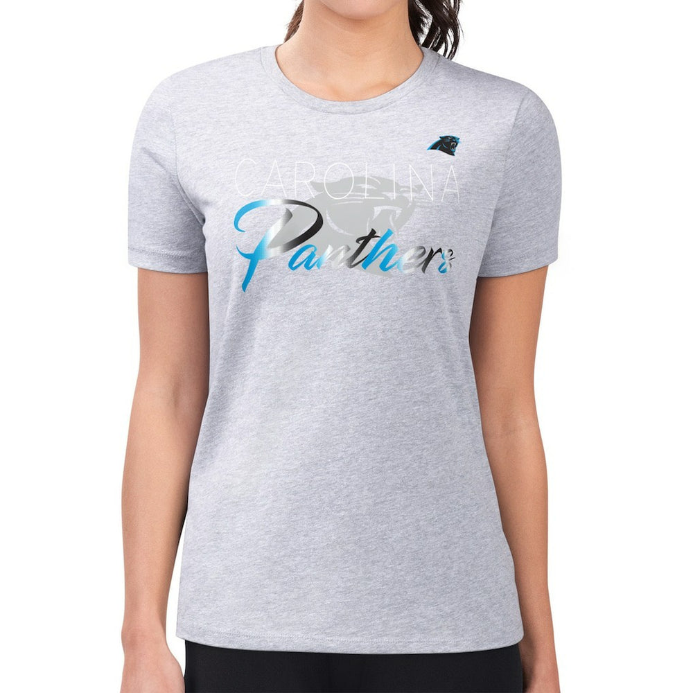 Carolina Panthers G-III 4Her by Carl Banks Women's Super-Slim Fit Lightweight Shadow Logo T-Shirt - Gray discount