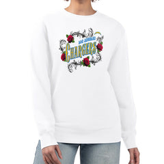 Los Angeles Chargers G-III 4Her by Carl Banks Women's Roses Fleece Tri-Blend Pullover Sweatshirt - White sale