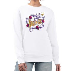 Minnesota Vikings G-III 4Her by Carl Banks Women's Roses Fleece Tri-Blend Pullover Sweatshirt - White cheap