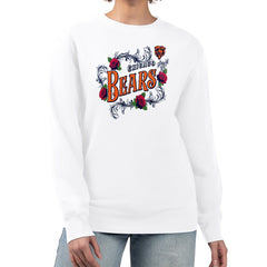 Chicago Bears G-III 4Her by Carl Banks Women's Roses Fleece Tri-Blend Pullover Sweatshirt - White outlet