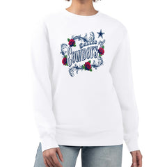 Dallas Cowboys G-III 4Her by Carl Banks Women's Roses Fleece Tri-Blend Pullover Sweatshirt - White online