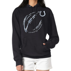 Indianapolis Colts G-III 4Her by Carl Banks Women's Metallic Print Football Sketch Fleece Pullover Hoodie - Black outlet