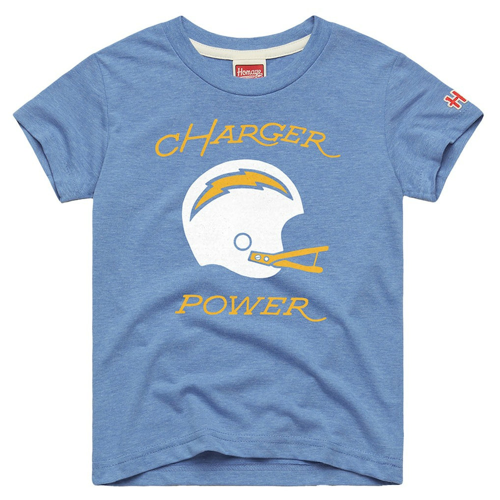 Los Angeles Chargers Homage Youth Charger Power Tri-Blend T-Shirt - Powder Blue cheap