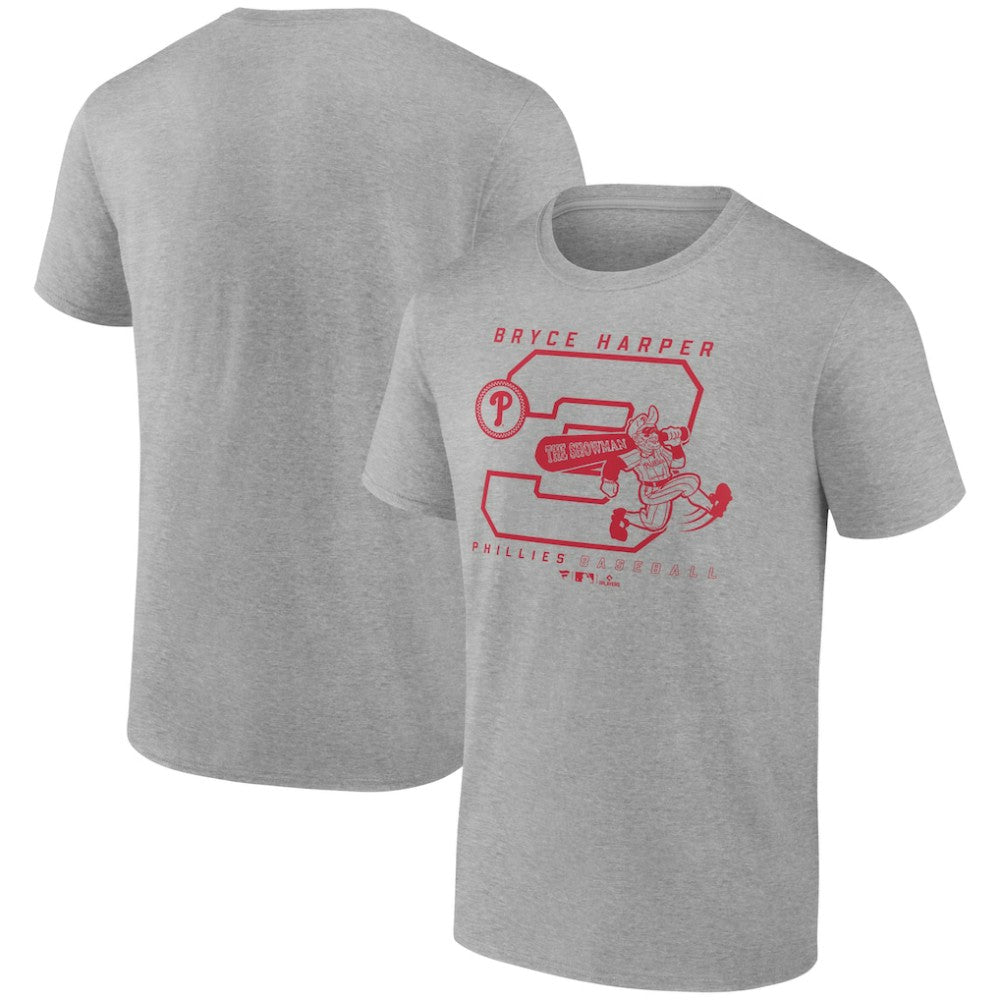 Bryce Harper Philadelphia Phillies Player Graphic T-Shirt - Heather Gray