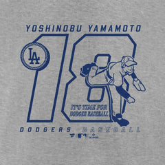 Yoshinobu Yamamoto Los Angeles Dodgers Player Graphic T-Shirt - Heather Gray