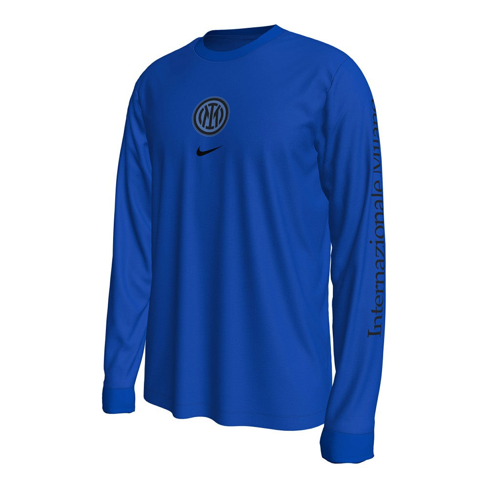 Inter Milan Wordmark Long Sleeve T-Shirt - Blue | Nike shop