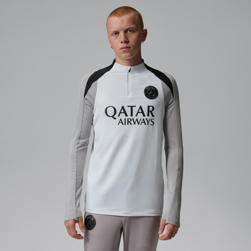 Paris Saint-Germain Jordan Brand Men's Strike Drill Quarter-Zip Long Sleeve Dri-FIT Top - White | Jordan outlet