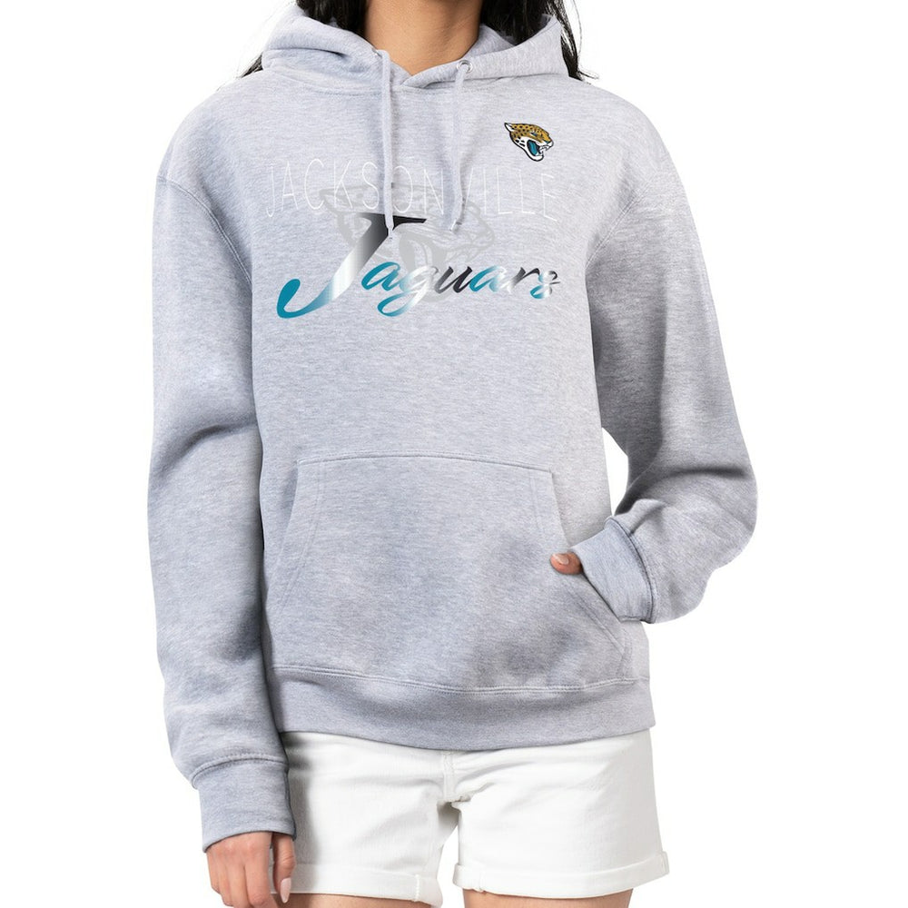 Jacksonville Jaguars G-III 4Her by Carl Banks Women's Shadow Logo Fleece Pullover Hoodie - Gray outlet