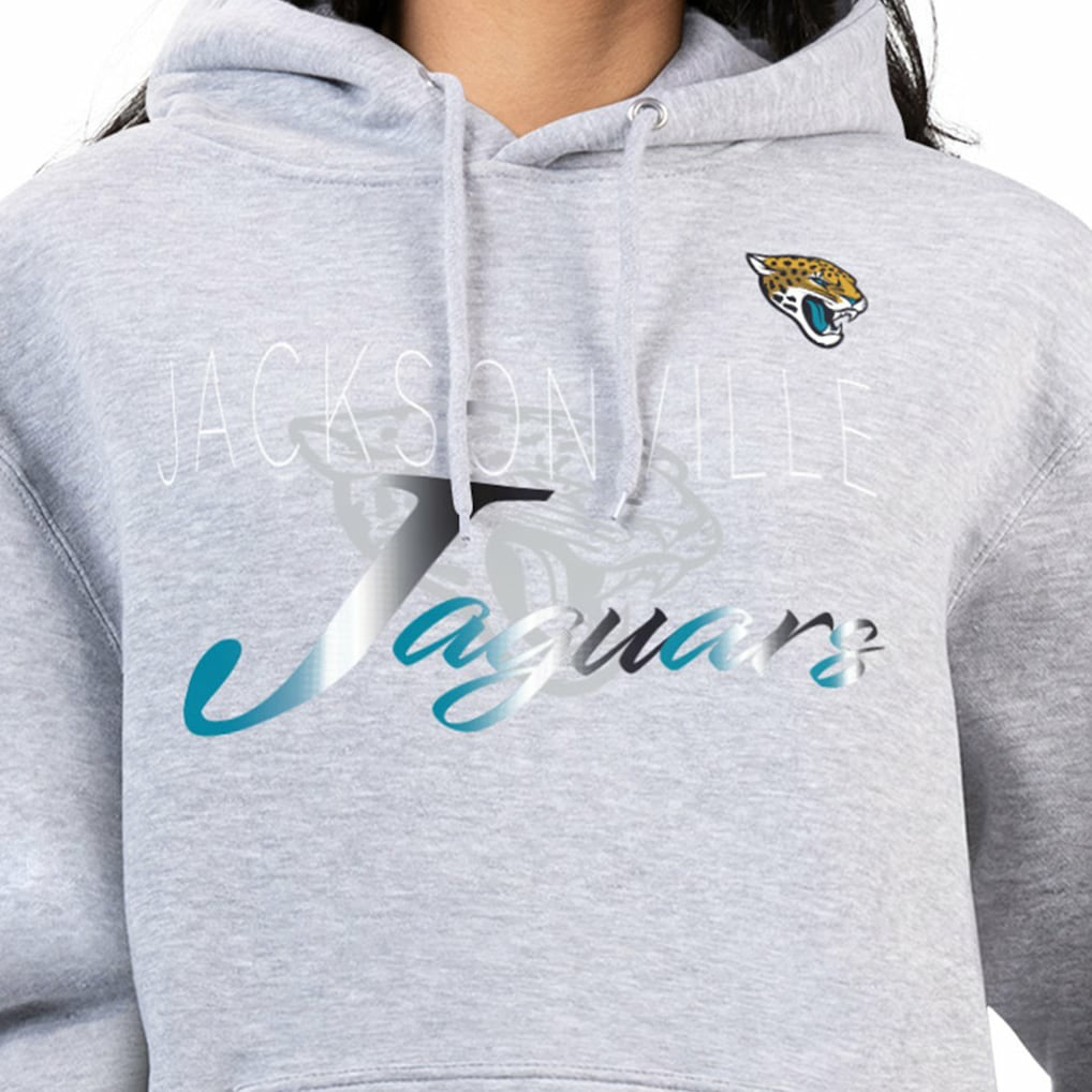 Jacksonville Jaguars G-III 4Her by Carl Banks Women's Shadow Logo Fleece Pullover Hoodie - Gray outlet