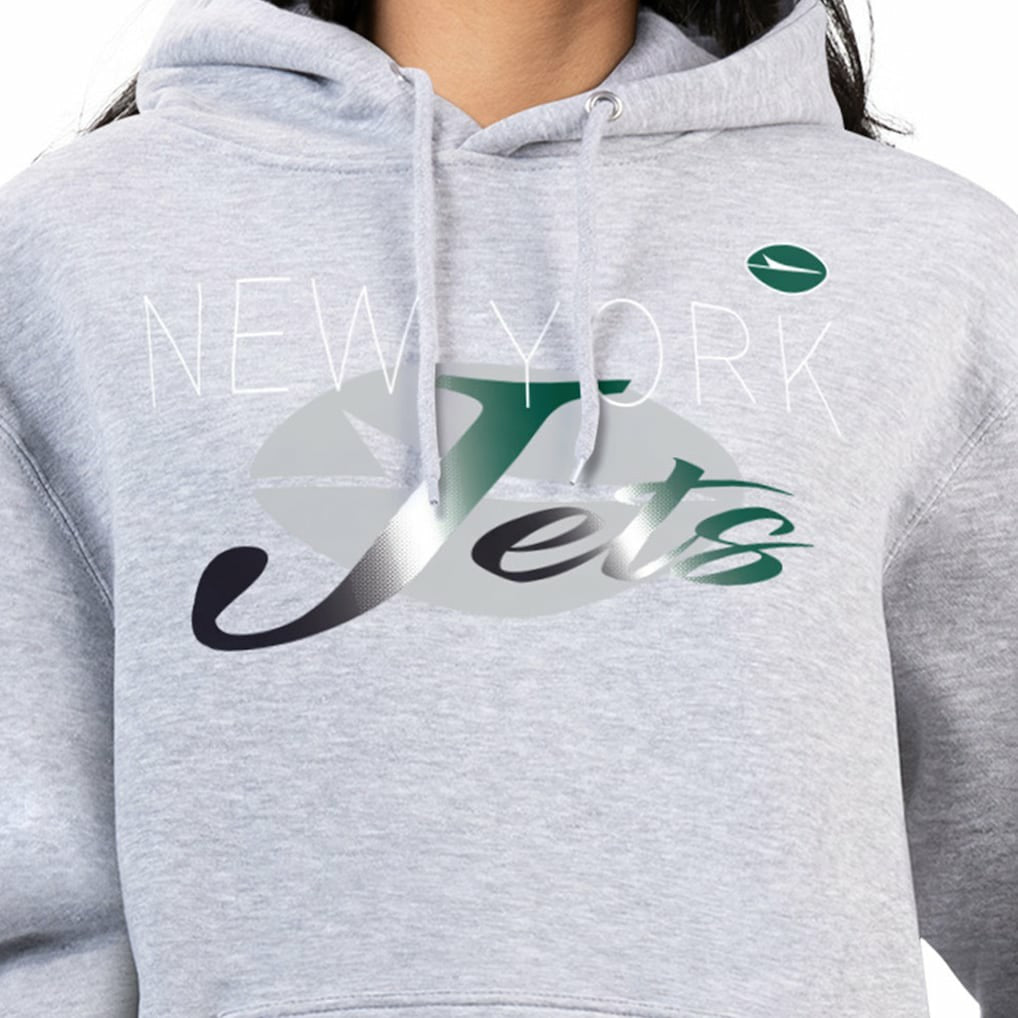 New York Jets G-III 4Her by Carl Banks Women's Shadow Logo Fleece Pullover Hoodie - Gray cheap